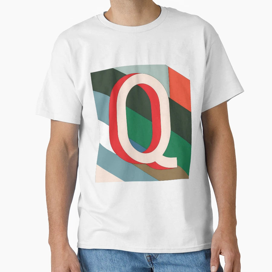 Q Stylized Block Letters Geometric T-Shirt - Custom Art Print Men Women - T-Shirt, Sweatshirt, Hoodie