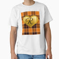 Abstract Warm Plaid Puff Gold Heart T-Shirt - Aesthetic Graphic Unisex - T-Shirt, Sweatshirt, Hoodie