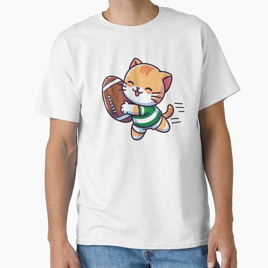 Rugby Cat T-Shirt - Novelty Apparel for Adults - T-Shirt, Sweatshirt, Hoodie