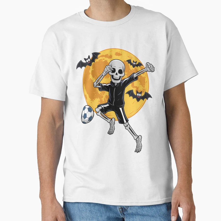 Soccer Skeleton Halloween Soccer T-Shirt - Trendy Graphic for Adults - T-Shirt, Sweatshirt, Hoodie
