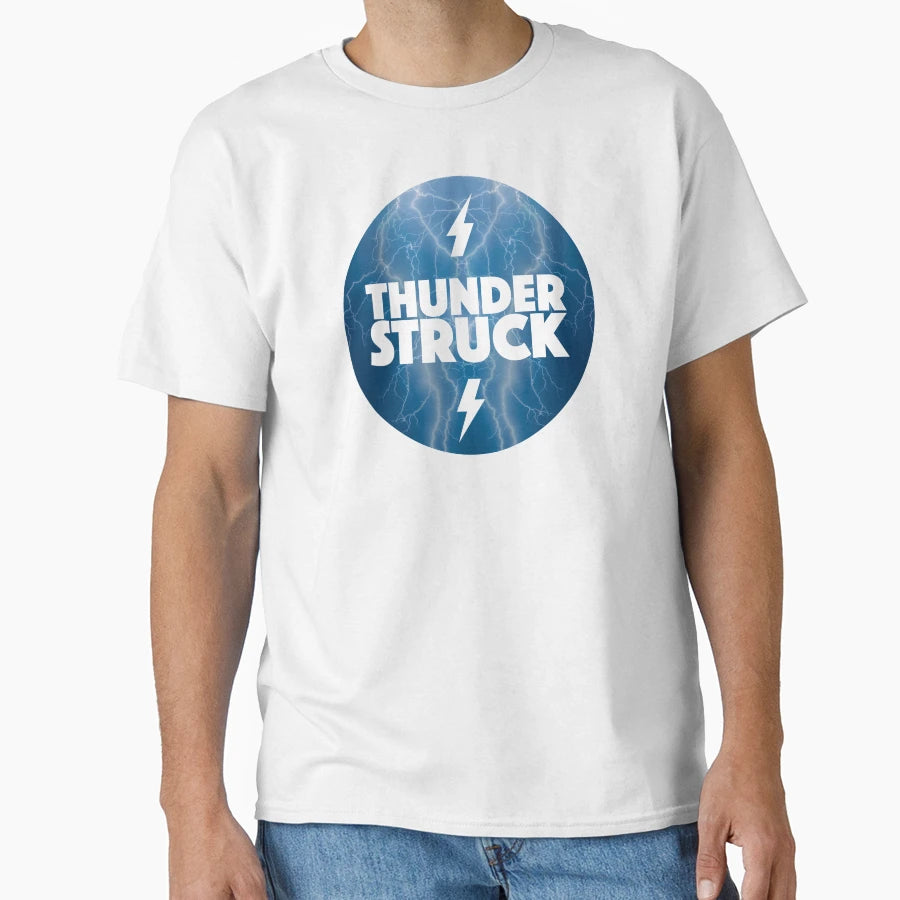 Thunderstruck Logo Old Skool Blue T-Shirt - Minimalist Print Unisex - T-Shirt, Sweatshirt, Hoodie