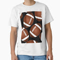 American Football Game Pattern Balls T-Shirt - Unique Graphic Men Women - T-Shirt, Sweatshirt, Hoodie