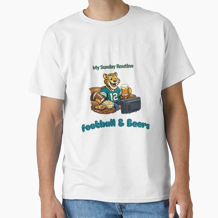 Jacksonville Jaguars Sunday Routine T-Shirt - Custom Art Print for Adults - T-Shirt, Sweatshirt, Hoodie