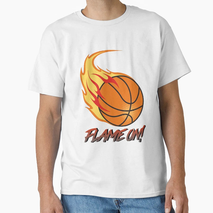 Flame Basketball T-Shirt - Novelty Apparel for Adults - T-Shirt, Sweatshirt, Hoodie