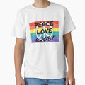 Peace Love Rugby T-Shirt - Custom Art Print Unisex - T-Shirt, Sweatshirt, Hoodie