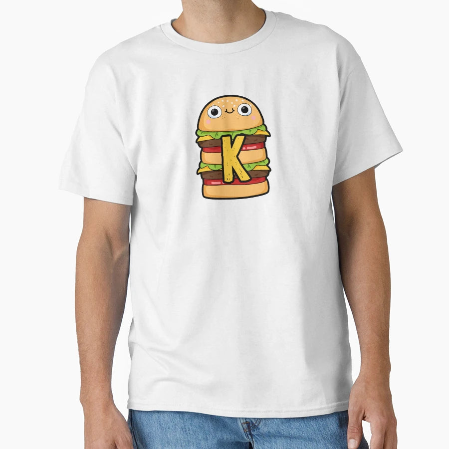 Alphabet Letter K Super Burger T-Shirt - Custom Art Print Unisex - T-Shirt, Sweatshirt, Hoodie