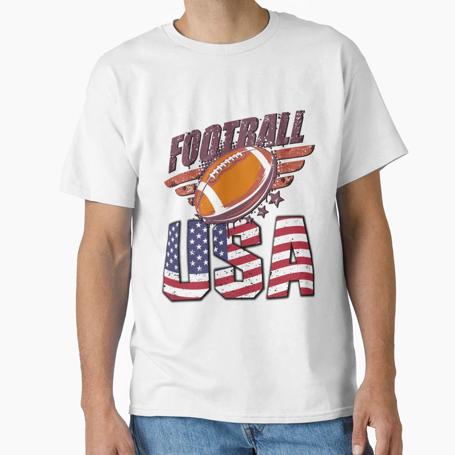 American Football Usa America Sport T-Shirt - Custom Art Print Unisex - T-Shirt, Sweatshirt, Hoodie