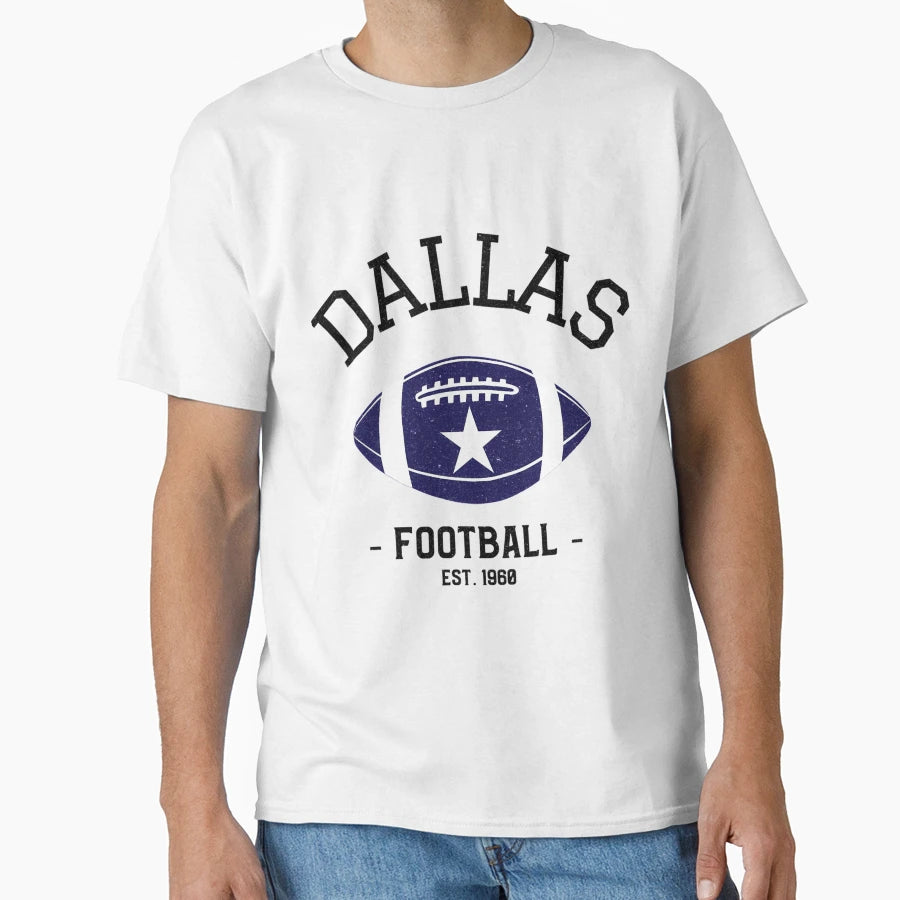 Dallas Football Sports T-Shirt - Novelty Apparel for Adults - T-Shirt, Sweatshirt, Hoodie
