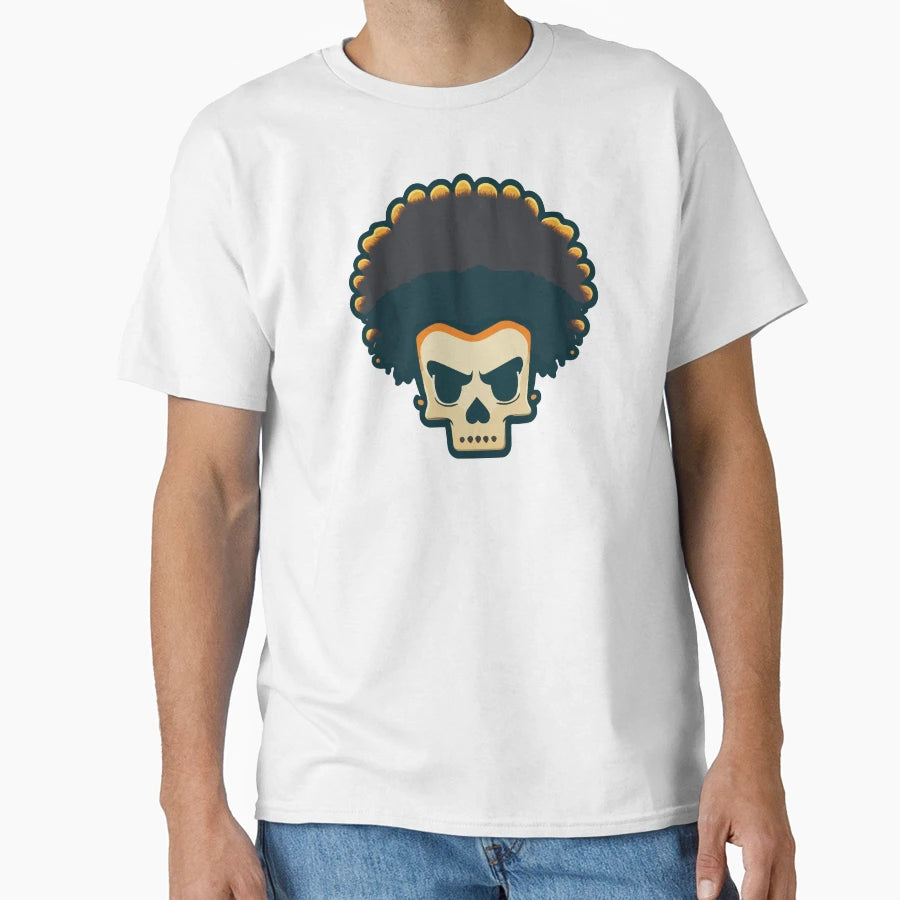 Skull Afro Hairstyle Ver 2 T-Shirt - Unique Graphic Men Women - T-Shirt, Sweatshirt, Hoodie