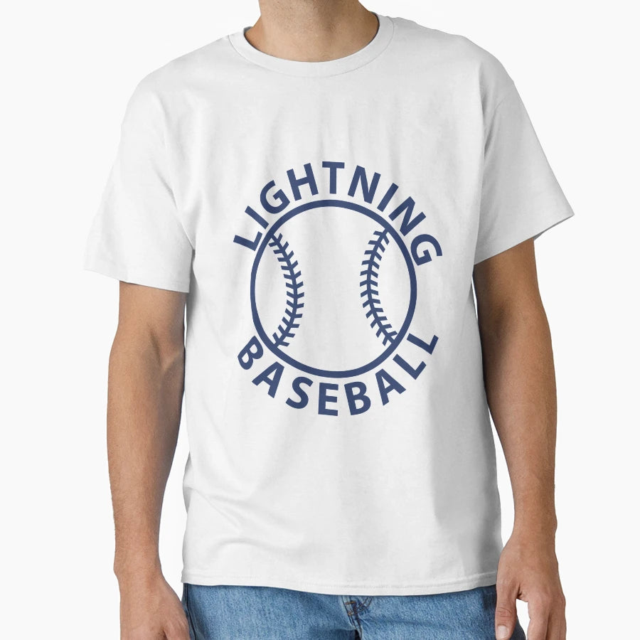 Lightning Blue Circle Baseball T-Shirt - Novelty Apparel Men Women - T-Shirt, Sweatshirt, Hoodie