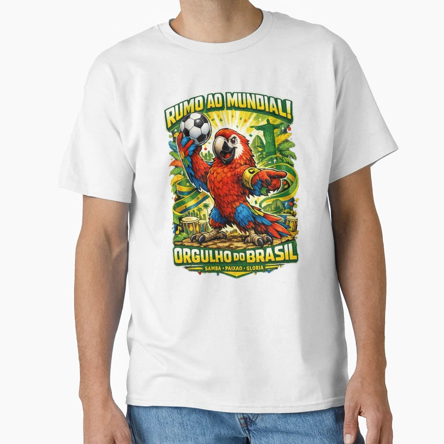 Brazil World Cup 2026 Macaw Fan Art T-Shirt - Unique Graphic Men Women - T-Shirt, Sweatshirt, Hoodie