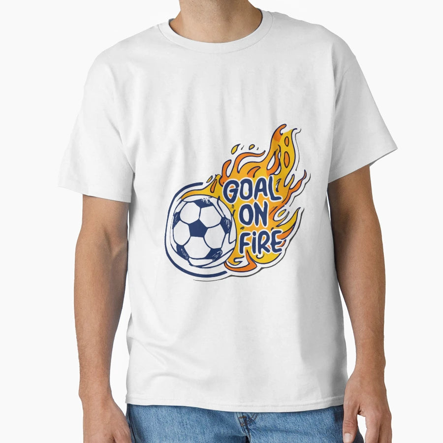 Goal Fire Dynamic Soccer Ball Flames T-Shirt - Trendy Graphic Men Women - T-Shirt, Sweatshirt, Hoodie