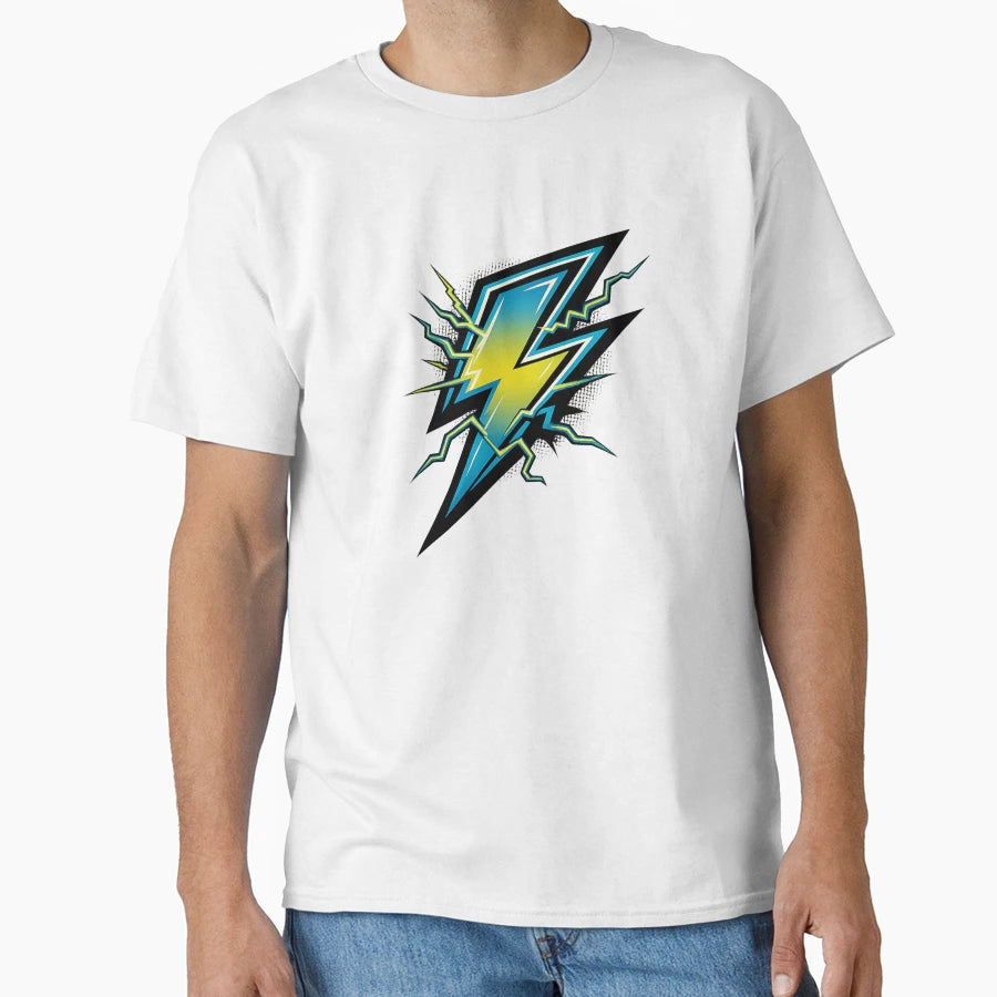 Electric Lightning Bolt Neon Thunder T-Shirt - Graphic Print for Adults - T-Shirt, Sweatshirt, Hoodie