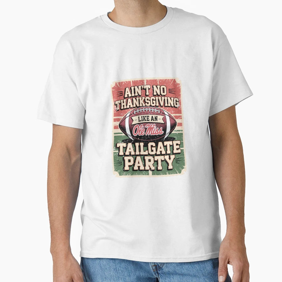 Ole Miss Football Tailgate Party T-Shirt - Minimalist Print Men Women - T-Shirt, Sweatshirt, Hoodie