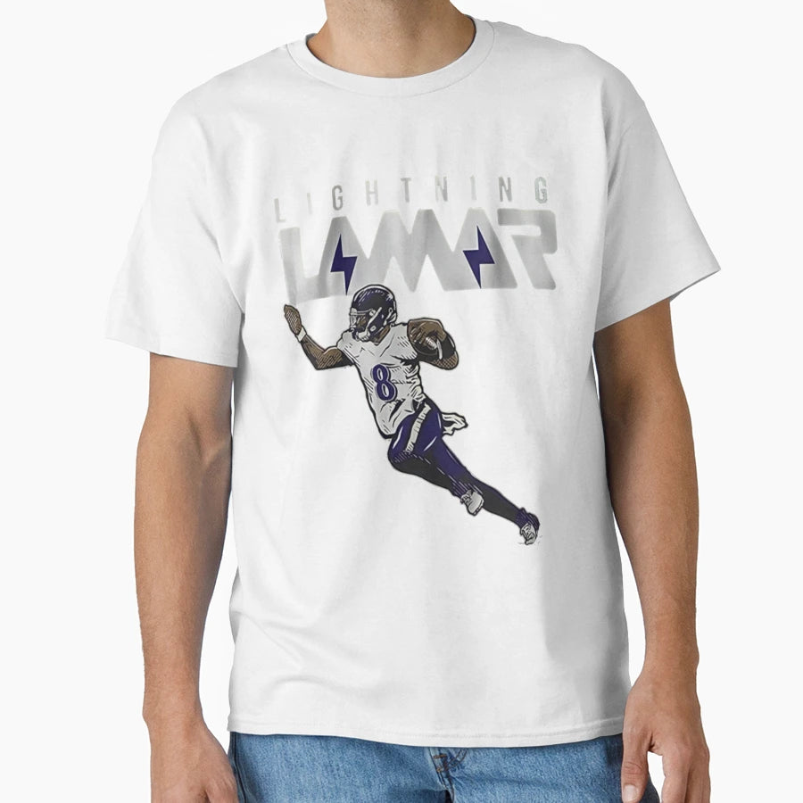 Lighting Lamar Baltimore Ravens Fans T-Shirt - Custom Art Print Men Women - T-Shirt, Sweatshirt, Hoodie