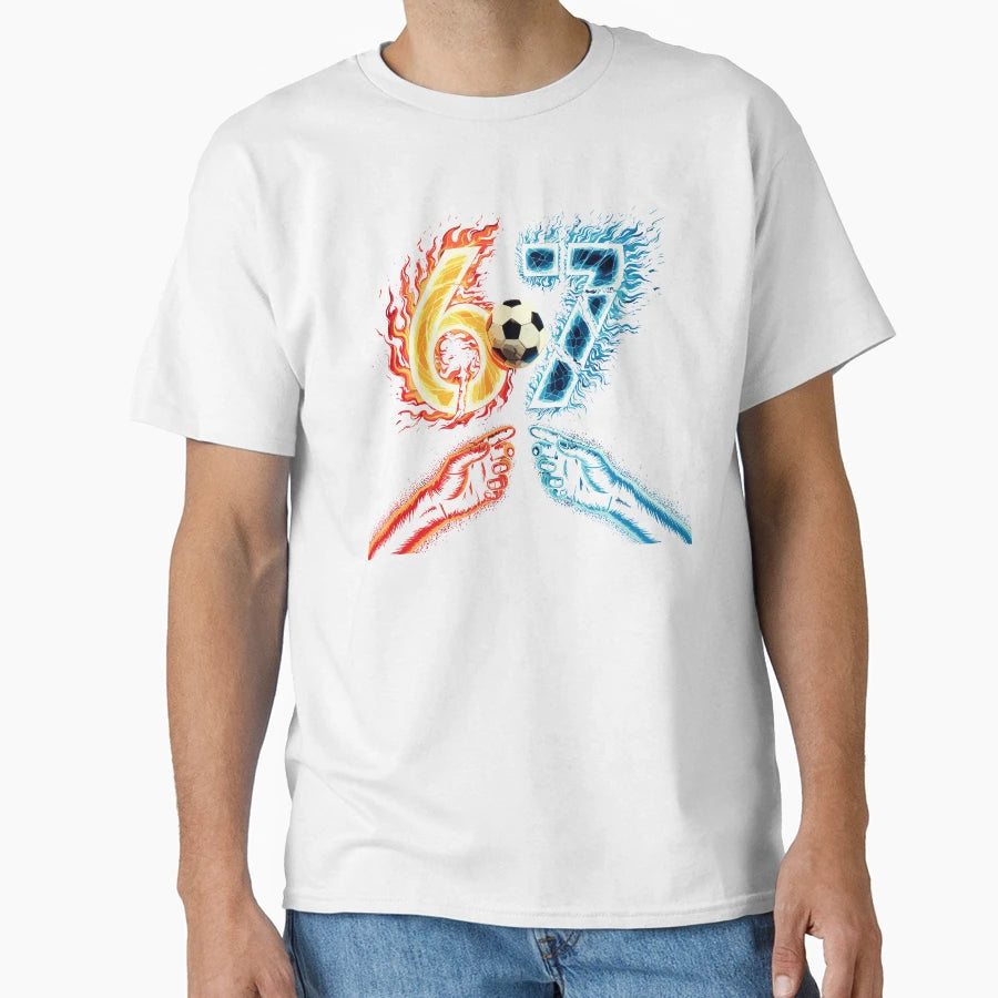 Fire Ice Soccer Numbers Clash T-Shirt - Casual Everyday Wear for Adults - T-Shirt, Sweatshirt, Hoodie