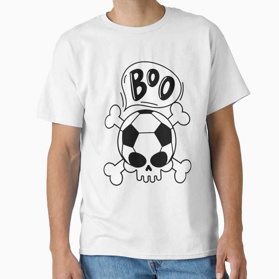Halloween Soccer Ball Scary T-Shirt - Streetwear Style Men Women - T-Shirt, Sweatshirt, Hoodie