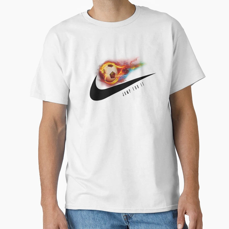 Jump It New Sports Logos Fire Football T-Shirt - Novelty Apparel Unisex - T-Shirt, Sweatshirt, Hoodie