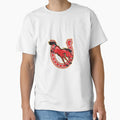 Red Horse Jump Over Horseshoe T-Shirt - Aesthetic Graphic for Adults - T-Shirt, Sweatshirt, Hoodie