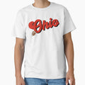 State Ohio Football Groovy Text Logo T-Shirt - Novelty Apparel for Adults - T-Shirt, Sweatshirt, Hoodie