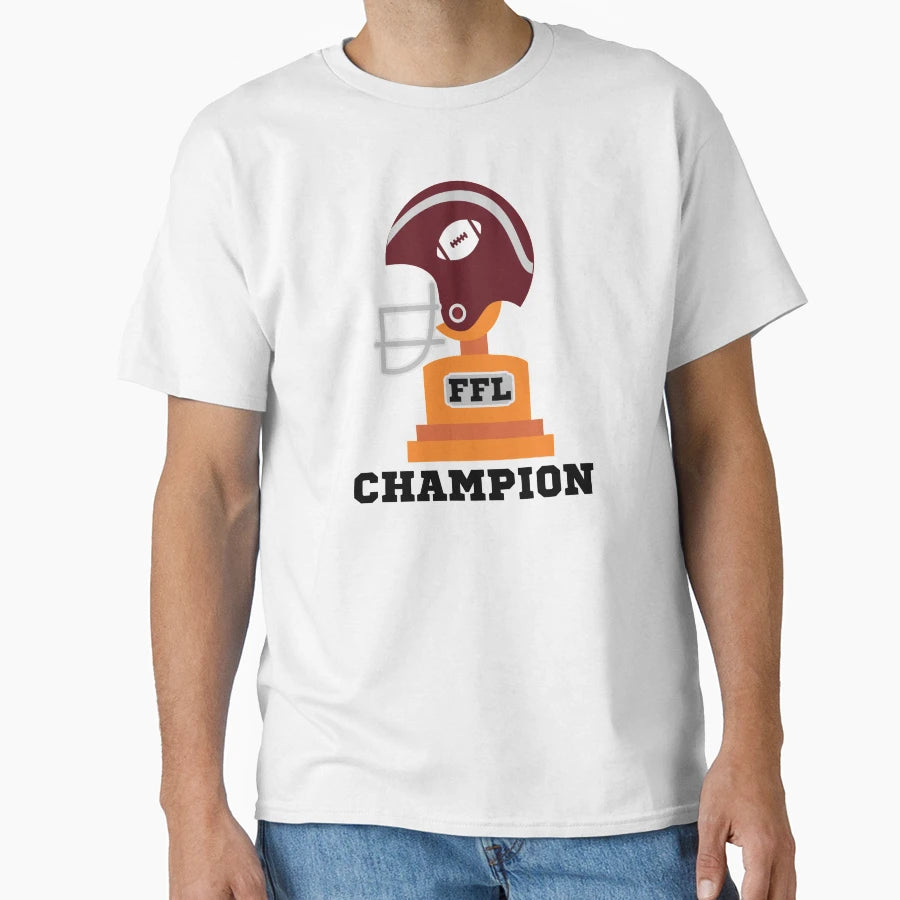 Ffl Champion Black Text Fantasy T-Shirt - Unique Graphic for Adults - T-Shirt, Sweatshirt, Hoodie