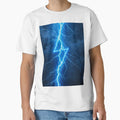 Electric Blue Lightning Bolt Raw T-Shirt - Casual Everyday Wear for Adults - T-Shirt, Sweatshirt, Hoodie