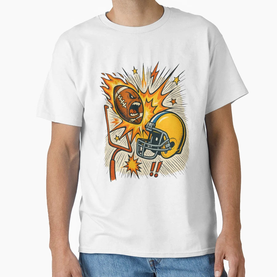 Gridiron Impact Kaboom Smash T-Shirt - Unique Graphic for Adults - T-Shirt, Sweatshirt, Hoodie