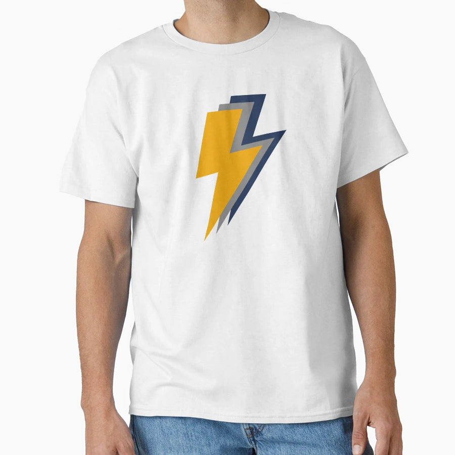 Yellow Grey And Blue Lightning Bolts T-Shirt - Aesthetic Graphic for Adults - T-Shirt, Sweatshirt, Hoodie