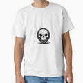 Minimal Shadow Skull Emblem T-Shirt - Aesthetic Graphic Men Women - T-Shirt, Sweatshirt, Hoodie