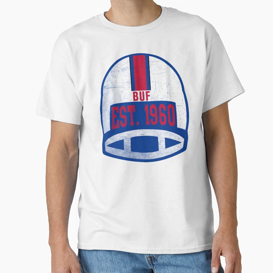 Buffalo Throwback Football Helmet T-Shirt - Aesthetic Graphic for Adults - T-Shirt, Sweatshirt, Hoodie