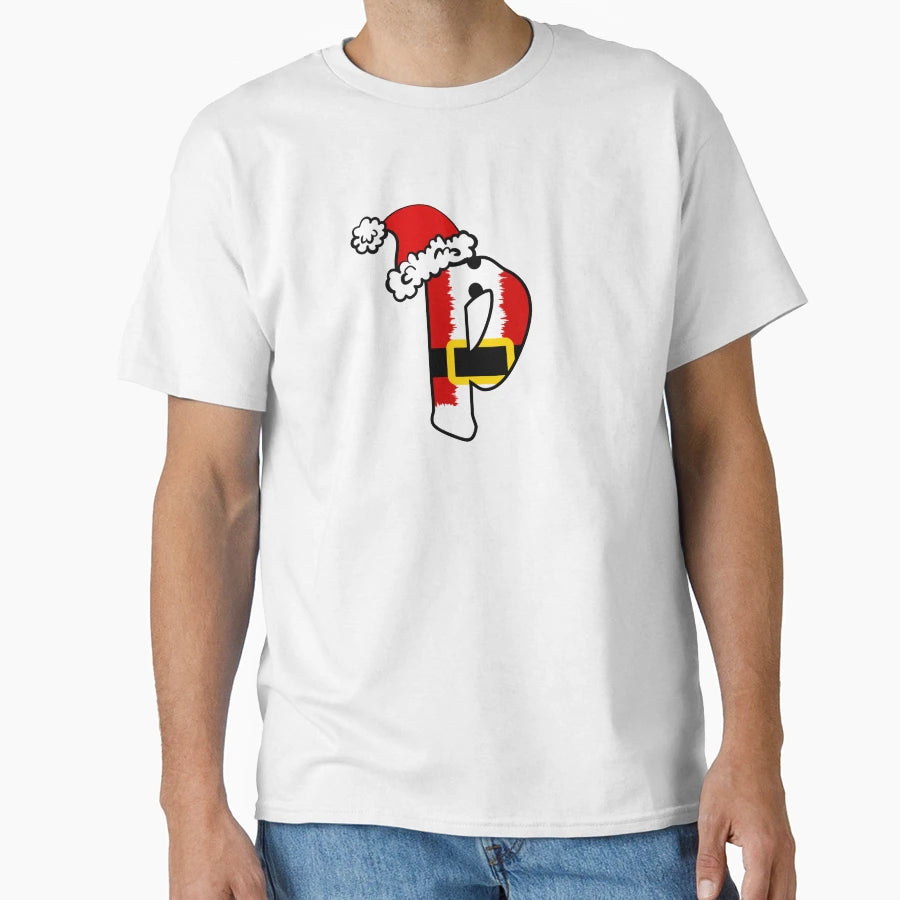 Santa Monogram Font P T-Shirt - Streetwear Style Men Women - T-Shirt, Sweatshirt, Hoodie