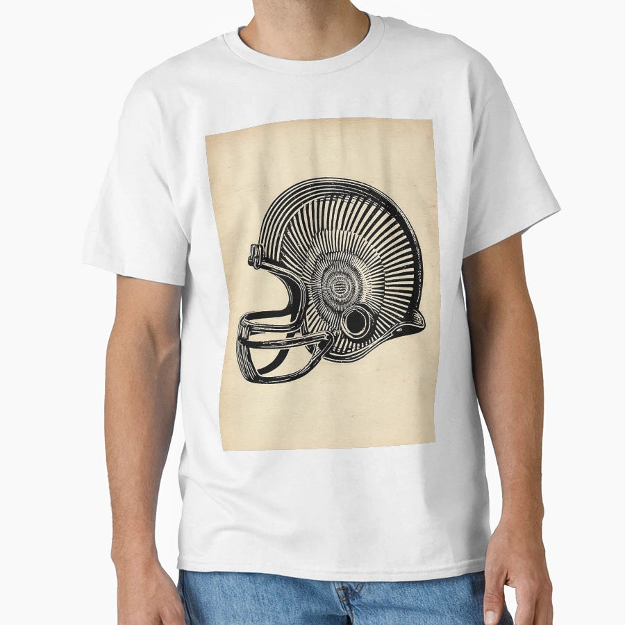 Football Helmet Illustration T-Shirt - Trendy Graphic for Adults - T-Shirt, Sweatshirt, Hoodie