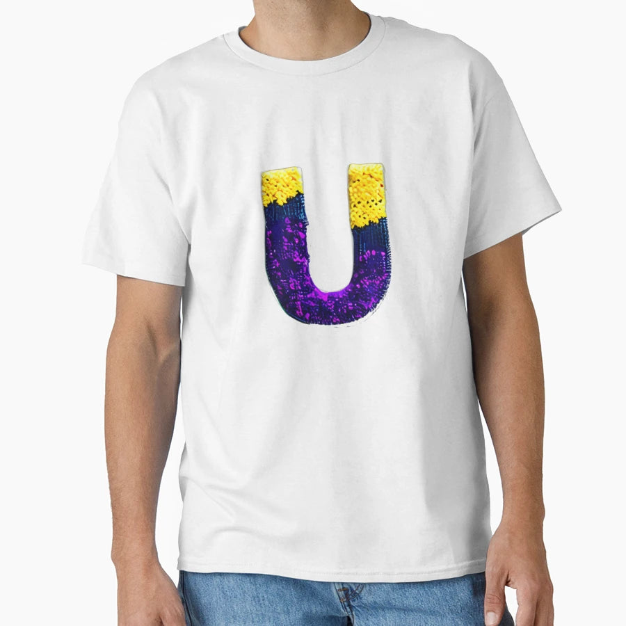Letter U Monogram Typography Collage T-Shirt - Trendy Graphic Men Women - T-Shirt, Sweatshirt, Hoodie