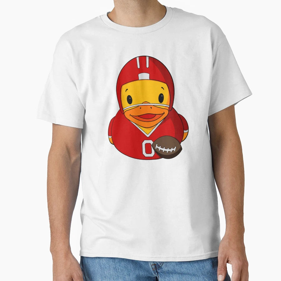 Football Player Rubber Duck T-Shirt - Minimalist Print Men Women - T-Shirt, Sweatshirt, Hoodie