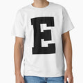 Alphabet Black E Sports Letter E T-Shirt - Casual Everyday Wear Men Women - T-Shirt, Sweatshirt, Hoodie