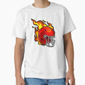 American Football Red Helmet Fire T-Shirt - Fun Novelty Design for Adults - T-Shirt, Sweatshirt, Hoodie