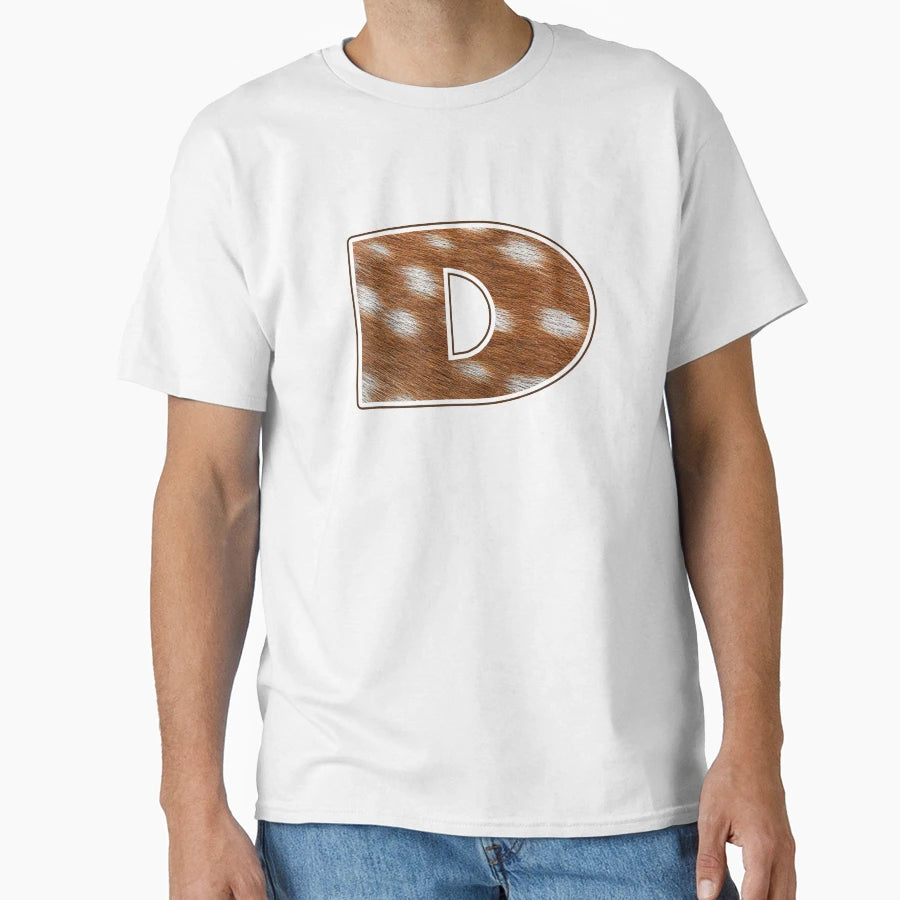 Deer Fur Texture Letter D T-Shirt - Fun Novelty Design Unisex - T-Shirt, Sweatshirt, Hoodie