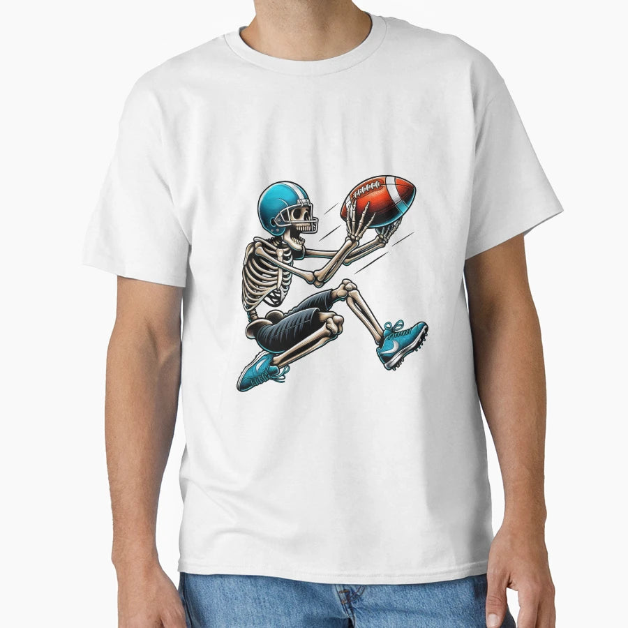 American Football Skeleton Halloween T-Shirt - Trendy Graphic Men Women - T-Shirt, Sweatshirt, Hoodie