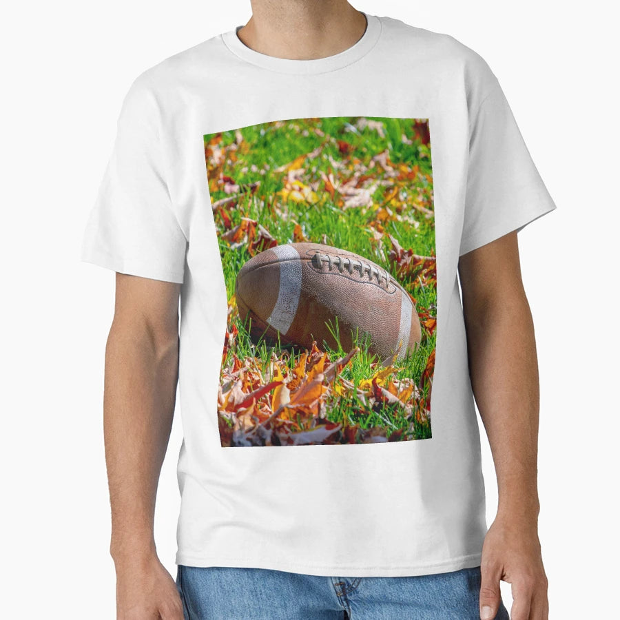 Touchdown Football Leafy Field T-Shirt - Custom Art Print Unisex - T-Shirt, Sweatshirt, Hoodie