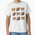 Leopard Bow And Football Pattern T-Shirt - Minimalist Print for Adults - T-Shirt, Sweatshirt, Hoodie