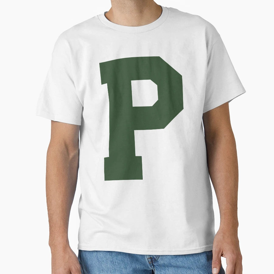 Alphabet Green P Sports Letter P T-Shirt - Graphic Print Unisex - T-Shirt, Sweatshirt, Hoodie