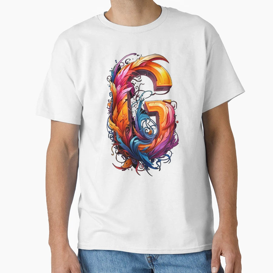 Letter G Detailed Typography T-Shirt - Aesthetic Graphic Unisex - T-Shirt, Sweatshirt, Hoodie