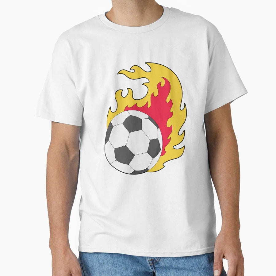 Fire Ball Soccer T-Shirt - Minimalist Print Men Women - T-Shirt, Sweatshirt, Hoodie