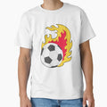 Fire Ball Soccer T-Shirt - Minimalist Print Men Women - T-Shirt, Sweatshirt, Hoodie