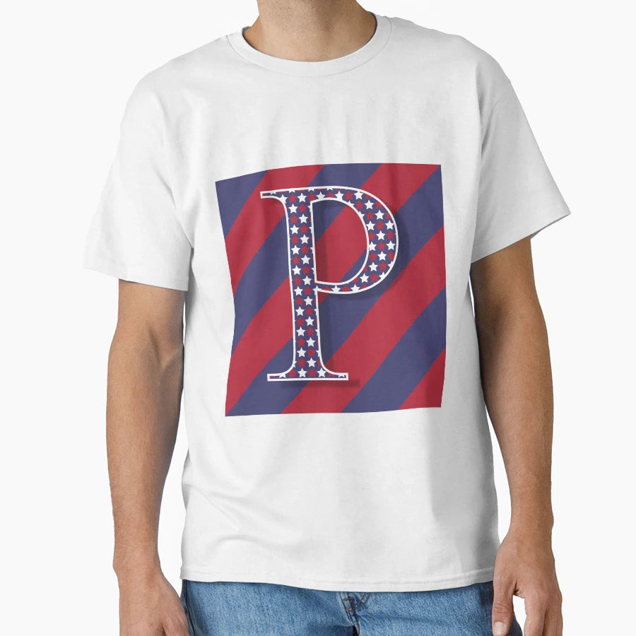Letter P Americana Old Glory Red And T-Shirt - Streetwear Style Men Women - T-Shirt, Sweatshirt, Hoodie