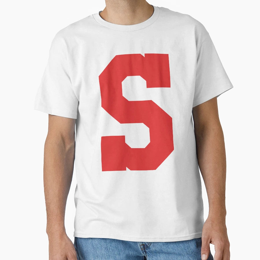 Alphabet Red S Sports Letter S T-Shirt - Trendy Graphic for Adults - T-Shirt, Sweatshirt, Hoodie