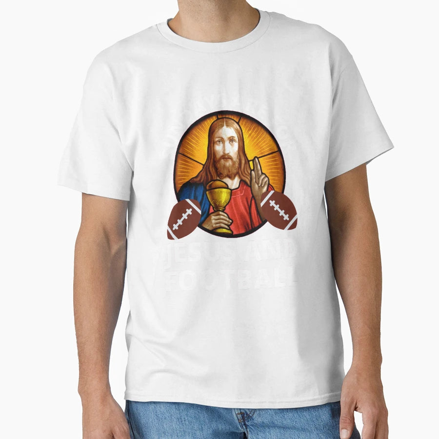 Sundays Are Jesus Church And Football T-Shirt - Minimalist Print Unisex - T-Shirt, Sweatshirt, Hoodie