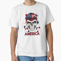 Usa Soccer Skull American Soccer Player T-Shirt - Graphic Print Men Women - T-Shirt, Sweatshirt, Hoodie