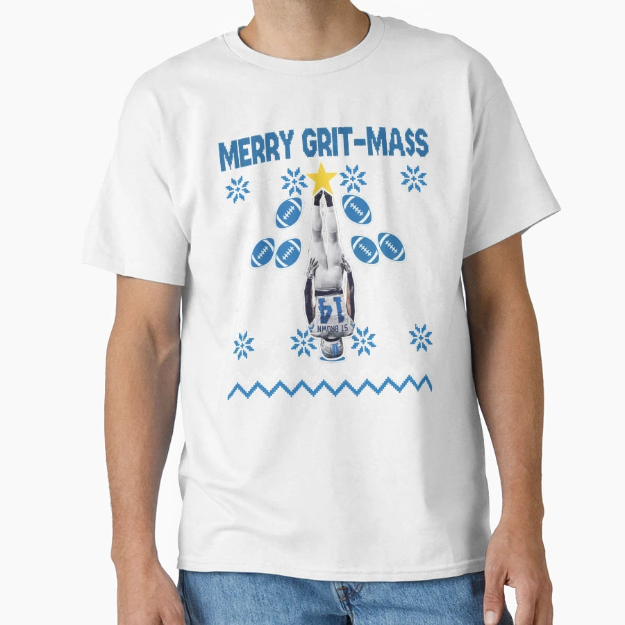 Amon Ra St Brown Funny Merry Grit Mas T-Shirt - Unique Graphic Men Women - T-Shirt, Sweatshirt, Hoodie