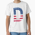 Letter D Capital Alphabet American T-Shirt - Unique Graphic for Adults - T-Shirt, Sweatshirt, Hoodie